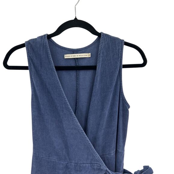 Shades of Grey‎ by Micah Cohen Wrap Origami Jumpsuit Corduroy Blue Size XXS - Picture 3 of 13